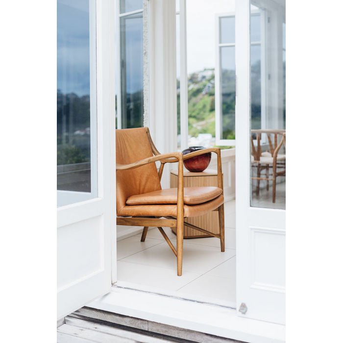 Finn Armchair Cognac Leather - Paulas Home & Living