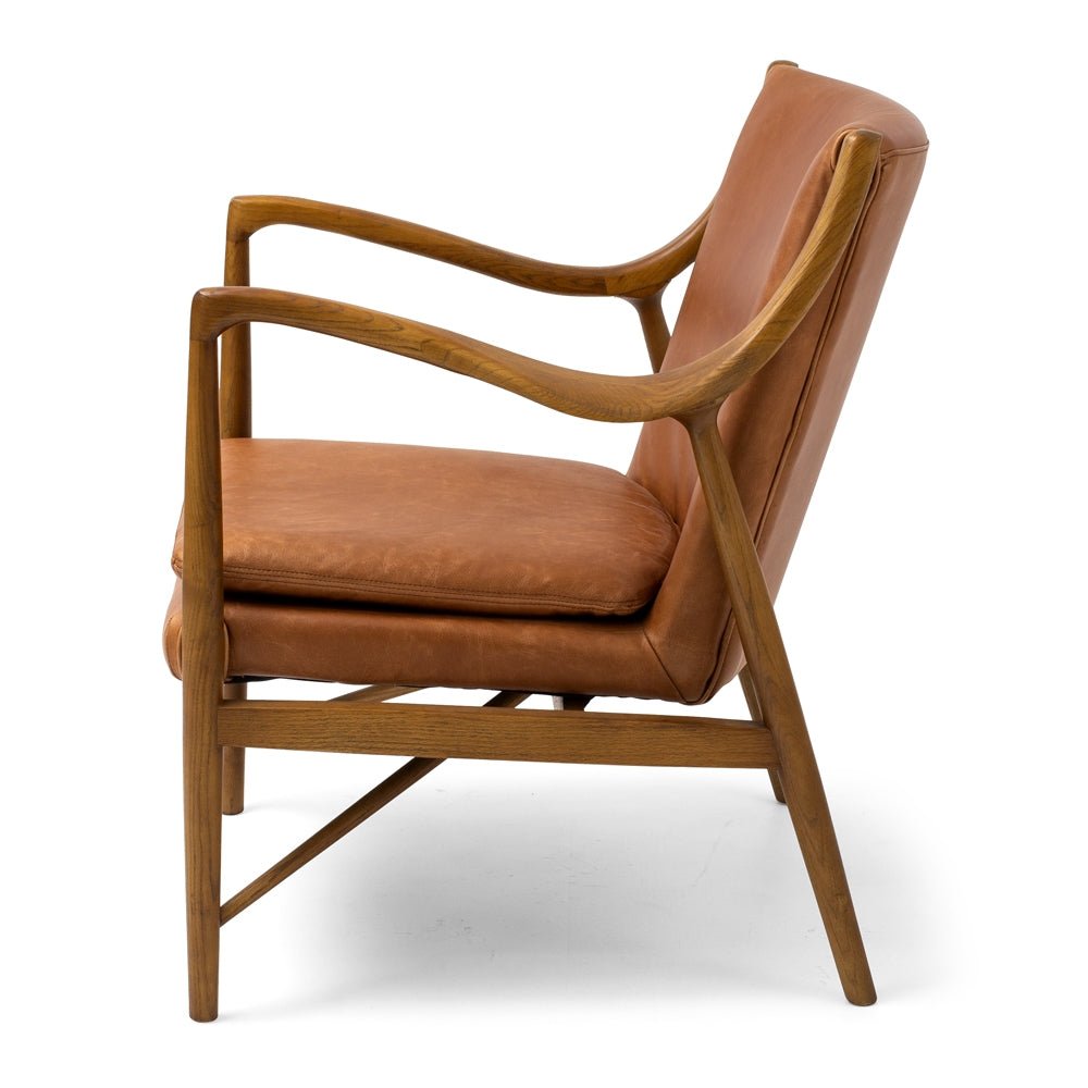 Finn Armchair Cognac Leather - Paulas Home & Living