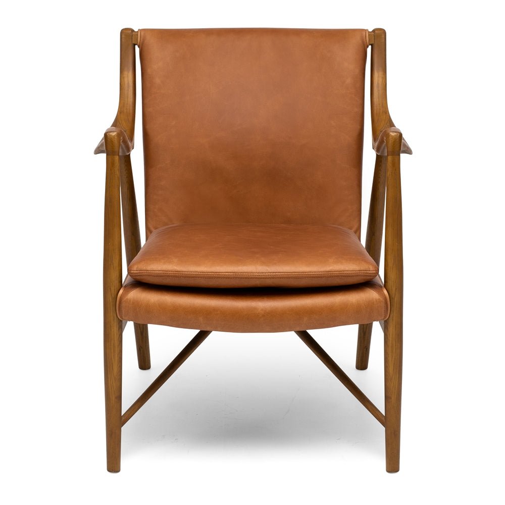Finn Armchair Cognac Leather - Paulas Home & Living