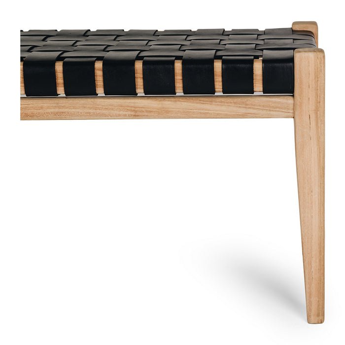 Indo Bench Seat - Woven - Black - Paulas Home & Living
