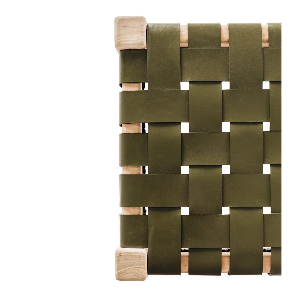 Indo Bench Seat - Woven - Olive - Paulas Home & Living