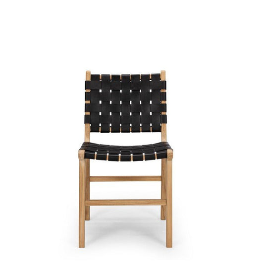 Indo Dining Chair - Woven - Black - Paulas Home & Living