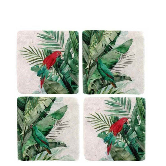Jungle Parrot Resin Coasters - Paulas Home & Living
