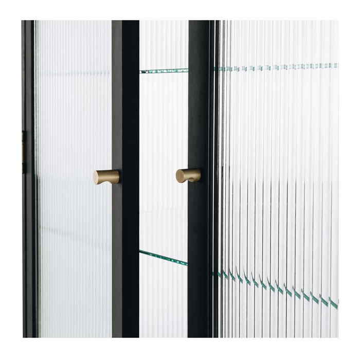 Kobe Highboard (Black Oak) Fluted Glass - Paulas Home & Living