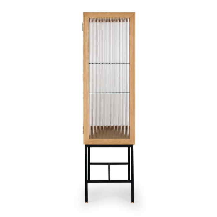 Kobe Highboard (Natural Oak) Fluted Glass - Paulas Home & Living