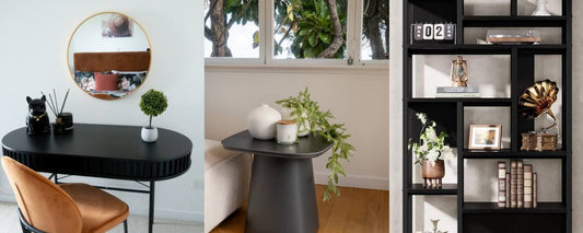 Styling tips for buffets - bookshelves and console tables