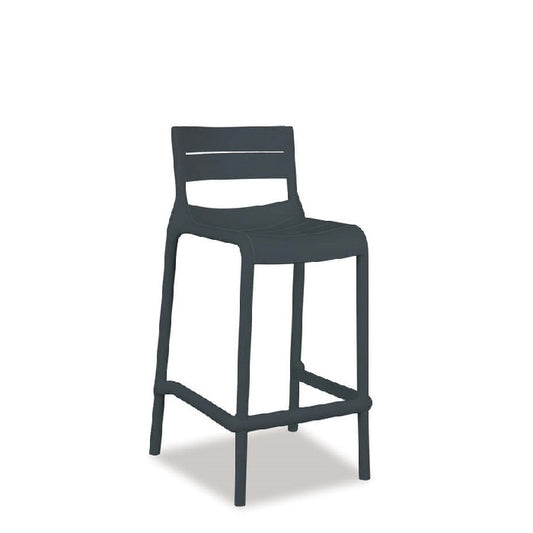 Alfresco Villa Stackable Barstool - Gunmetal Grey