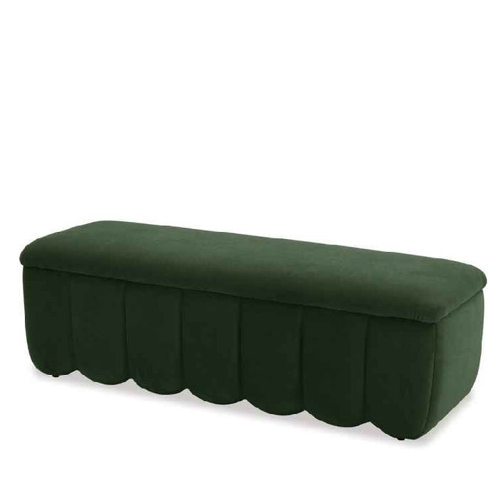 Jordan Ottoman with Storage - Green Velvet