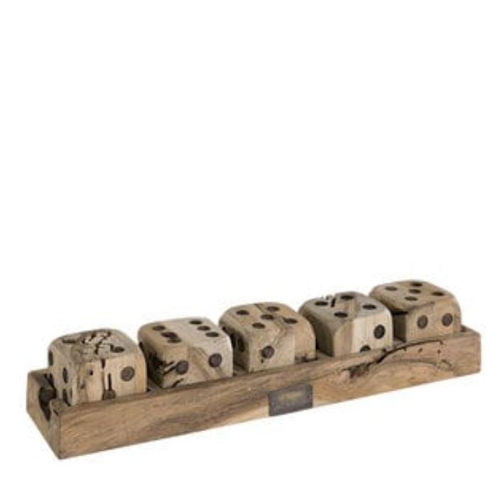 Dice Set of 5 – Small Natural