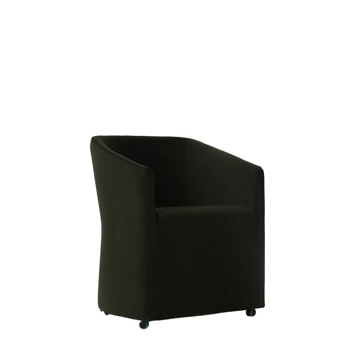 Dieppe Swivel Dining Chair - Dark Brown velvet