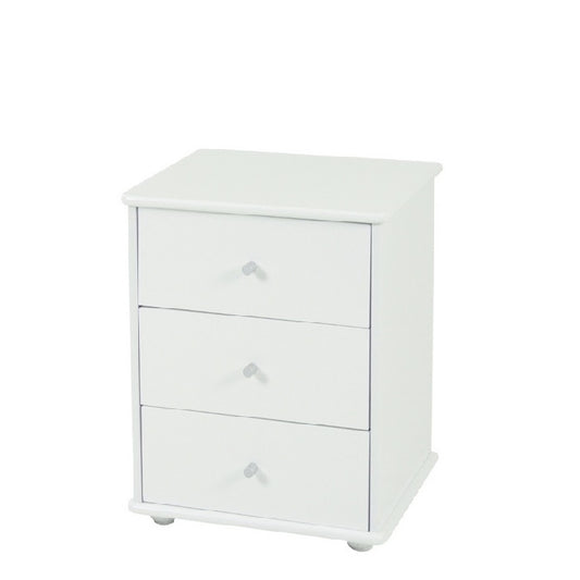 Ablaze 3 Drawer Bedside White