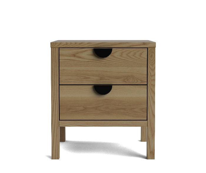 Andes 2 Drawer bedside - Ash