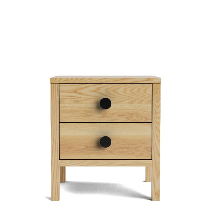 Andes 2 Drawer bedside - Ash