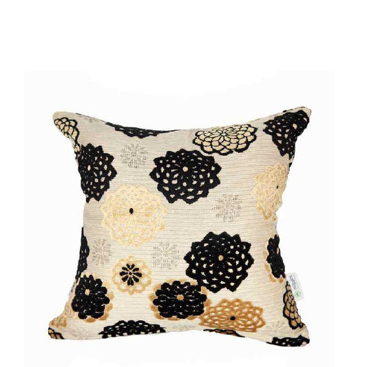 Crysanth Cushion Black/Gold 45sq