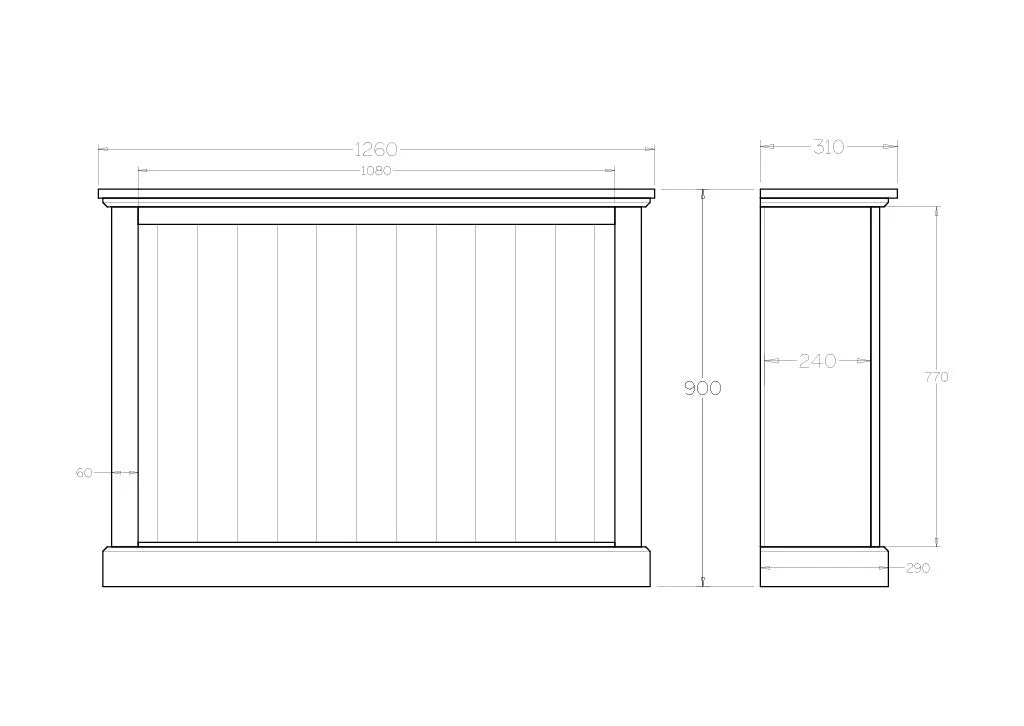 Charlton Bookcase 900h x 1260w