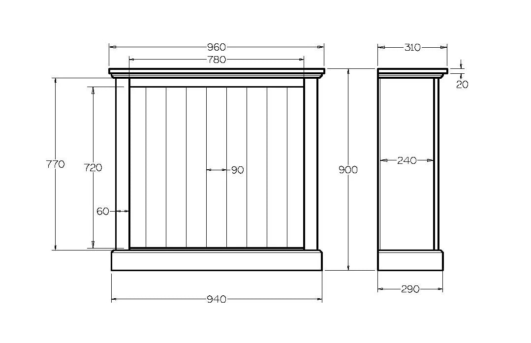 Charlton Bookcase 900h x 960w - Pine