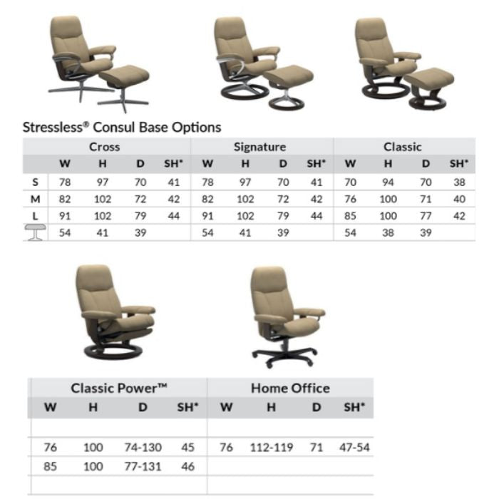 Stressless Consul Leather Home Office Chair (Batick)