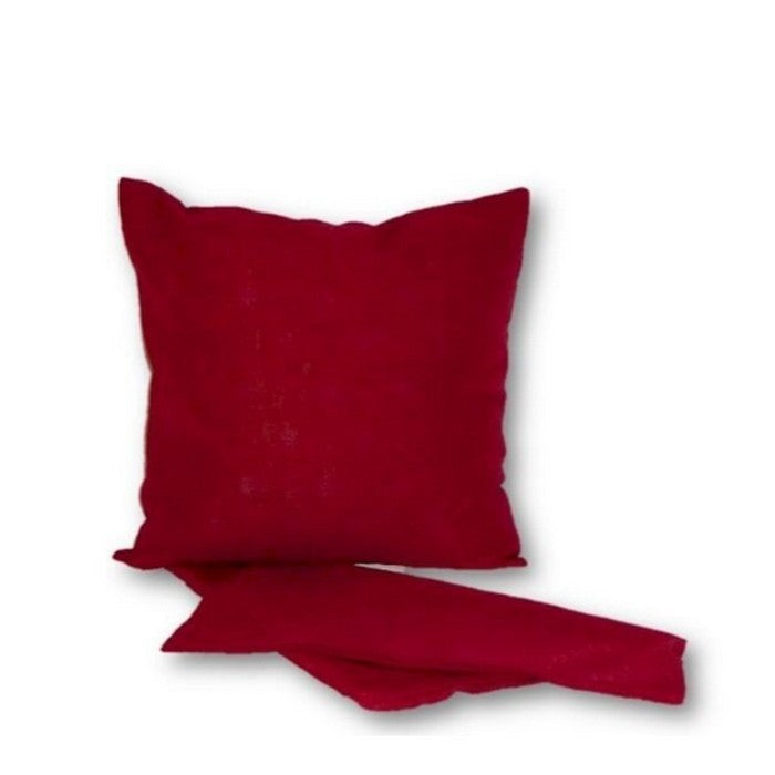 Linen Look Cushion - Red