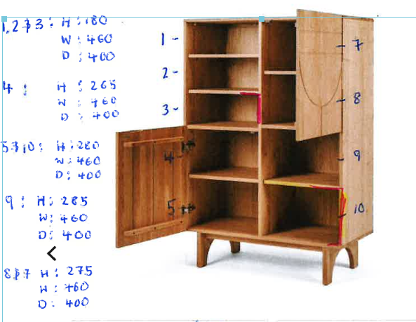 Etch Display Highboard (Black or Natural Oak)