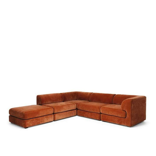 Harmony Modular 4 Seater Cnr Chaise LHF - Rust