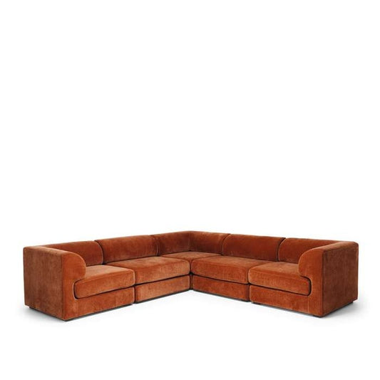 Harmony Modular 5 Seater Cnr Chaise - Rust