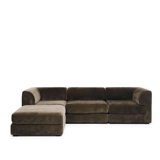 Harmony Modular 3 Seater Chaise Suite - Olive