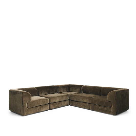 Harmony Modular 5 Seater Cnr Chaise - Olive