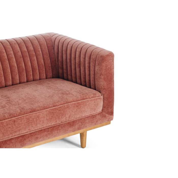 Madison 3 Seater Velvet - Amber Rose Polyester