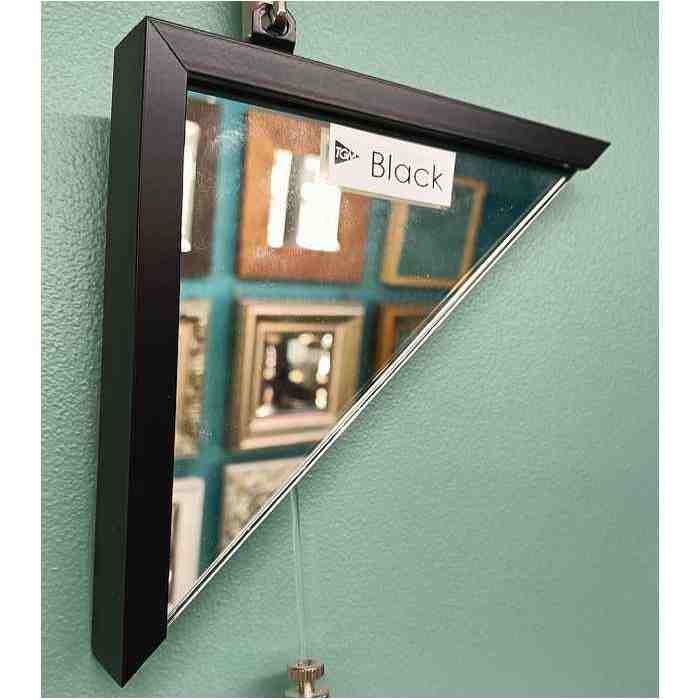 10mm Aluminium Black Framed Mirror with Hangers