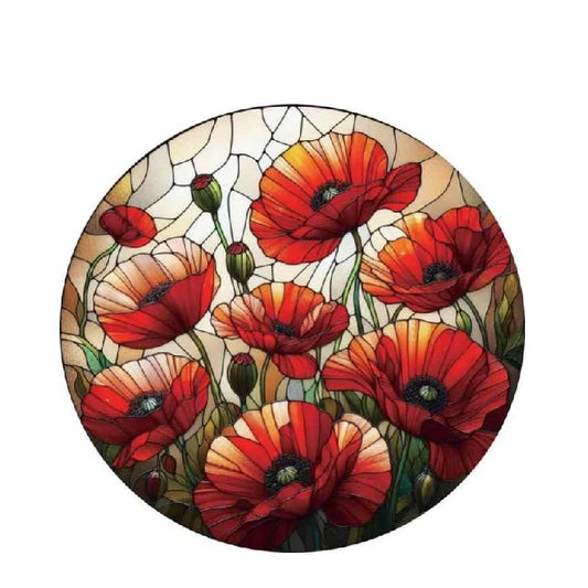 Poppies Stained Glass Hanger