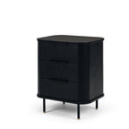 Anders Bedside - 3 Drawer - Black Oak