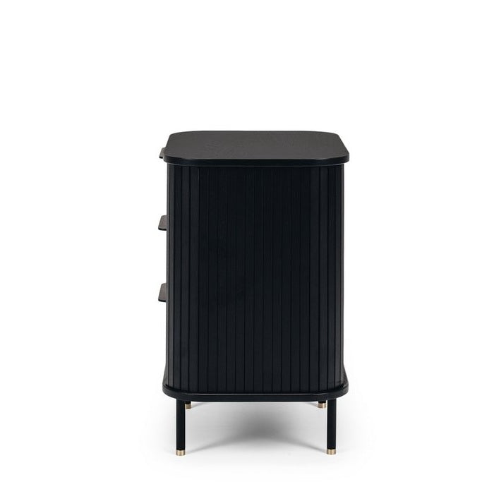 Anders Bedside - 3 Drawer - Black Oak