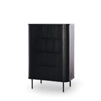 Anders Tallboy - 4 Drawer - Black Oak