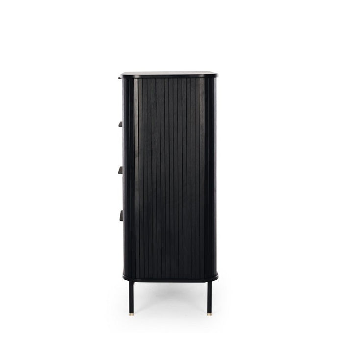 Anders Tallboy - 4 Drawer - Black Oak