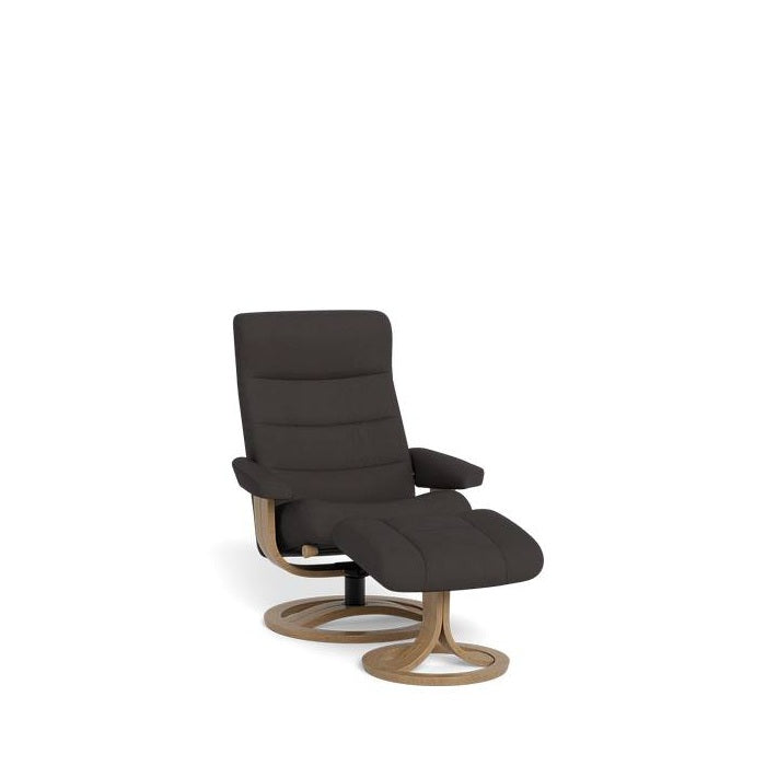 La-Z-Boy Tampa Oak Swivel Recliner + Footstool in Essenza Leather