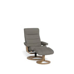 La-Z-Boy Tampa Oak Swivel Recliner + Footstool in Essenza Leather