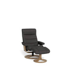 La-Z-Boy Tampa Oak Swivel Recliner + Footstool in Essenza Leather