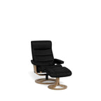 La-Z-Boy Tampa Oak Swivel Recliner + Footstool in Essenza Leather
