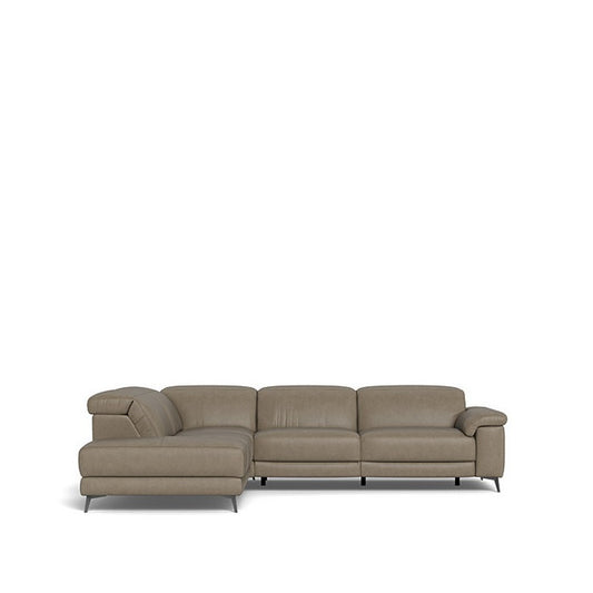 Tate 3 Seater Power Reclining Sofa with Corner Chaise LHF in Leather