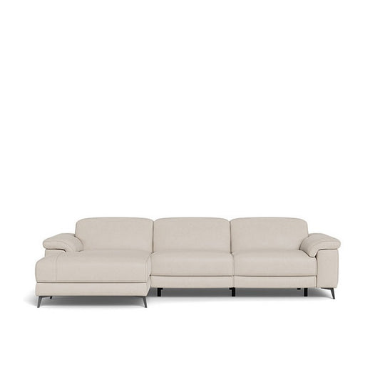 Tate 3 Seater Power Reclining Sofa with Chaise LHF in Leather