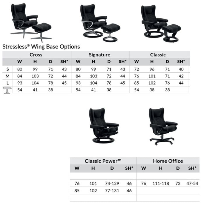 Stressless Wing Leather Recliner - Signature Base (Paloma)