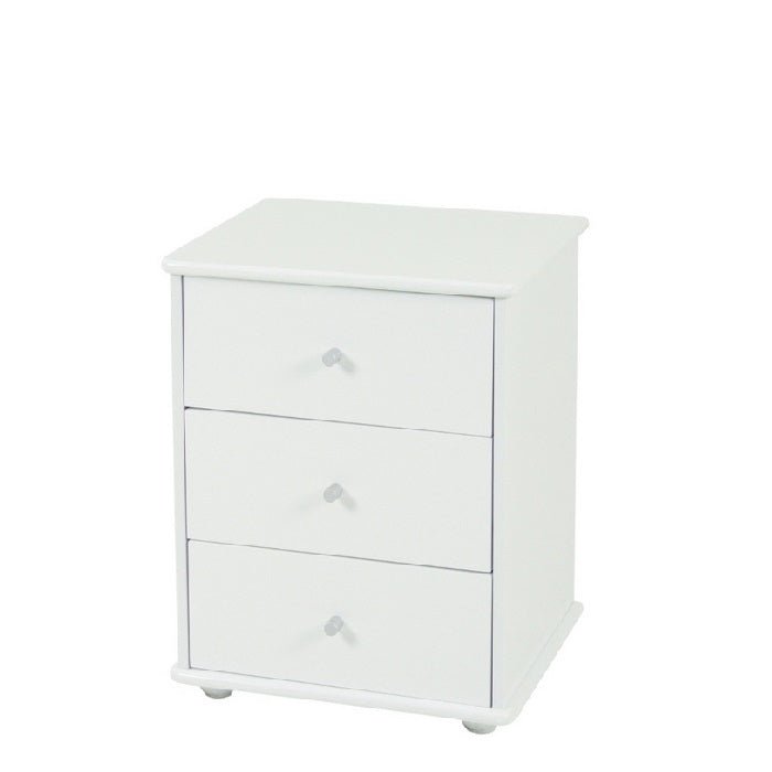 Ablaze 3 Drawer Bedside White - Paulas Home & Living