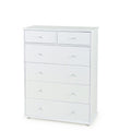 Ablaze 5 Drawer Split Tallboy White - Paulas Home & Living