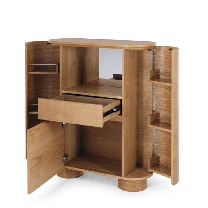 Akita Bar Cabinet - Oak Top - 1100h - Paulas Home & Living