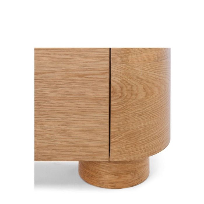 Akita Bar Cabinet - Travertine Top & Oak - 1100h - Paulas Home & Living