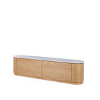 Akita TV Unit - Marble Top & Oak - 1800w - Paulas Home & Living