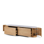 Akita TV Unit - Marble Top & Oak - 1800w - Paulas Home & Living