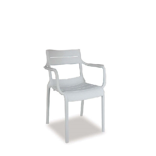 Alfresco Villa Stackable Dining Chair - White - Paulas Home & Living