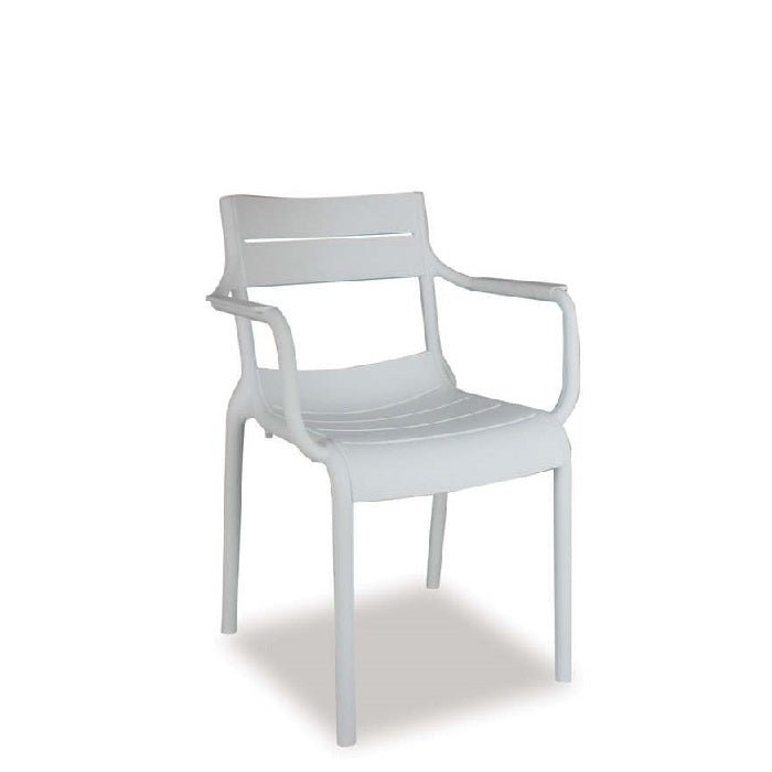 Alfresco Villa Stackable Dining Chair - White - Paulas Home & Living