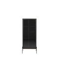 Amaro 1 Door Cabinet with Lights Black Oak - Paulas Home & Living
